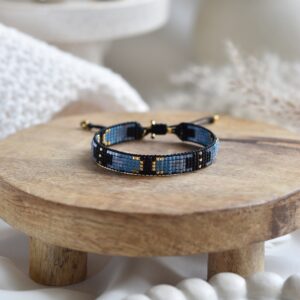 Tkana bransoletka black blue